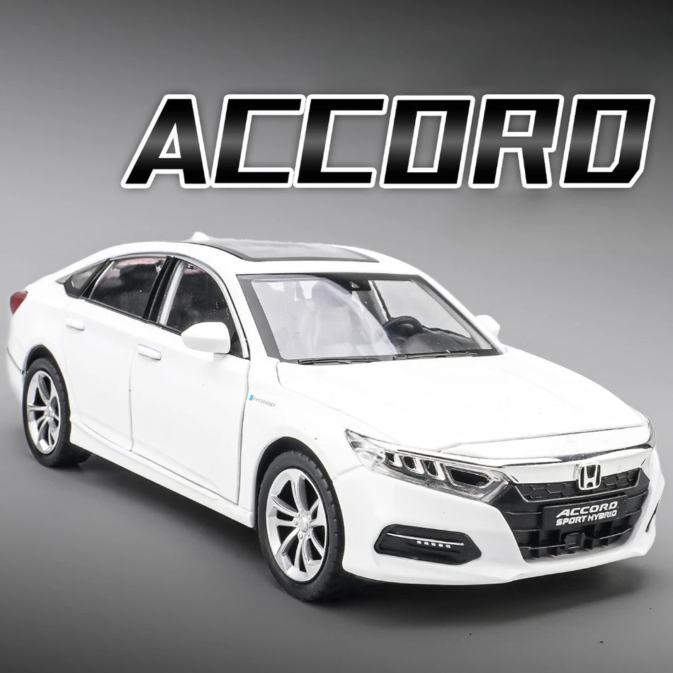 Jucărie model de mașină din metal turnat cu retragere, lumini și sunet pentru Honda Accord E300