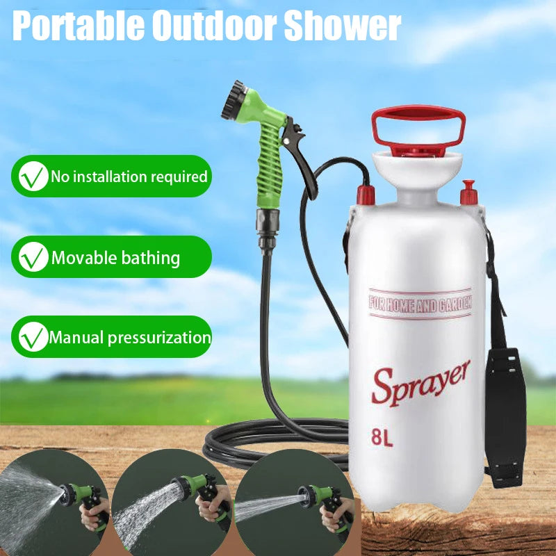 Portable Camping Shower with 3m Hose - Ideal for Outdoor, Travel &amp; Car Wash
