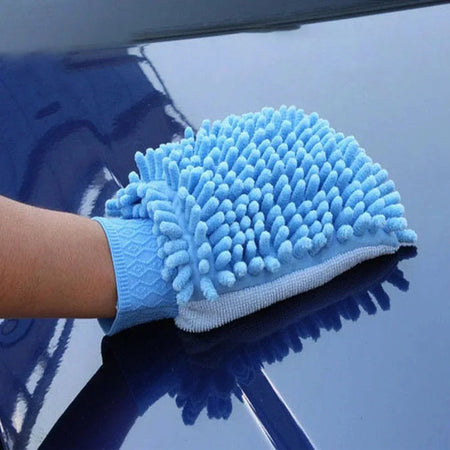 Chenille Coral Fleece Car Wash Gloves - Scratch-Free Cleaning Mitt