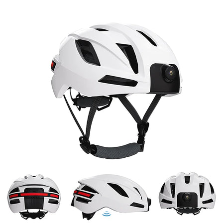 Smart Cycling Helmet with 1080p Camera, Turn Signals, GPS, and Bluetooth RAW3 WHITE
