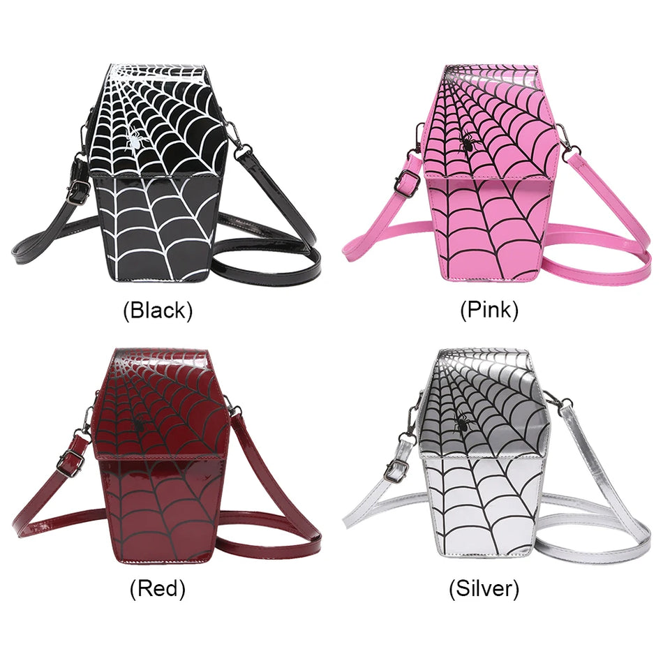Gootiik Kirst Õlakott Spider Web PU Nahk Cosplay