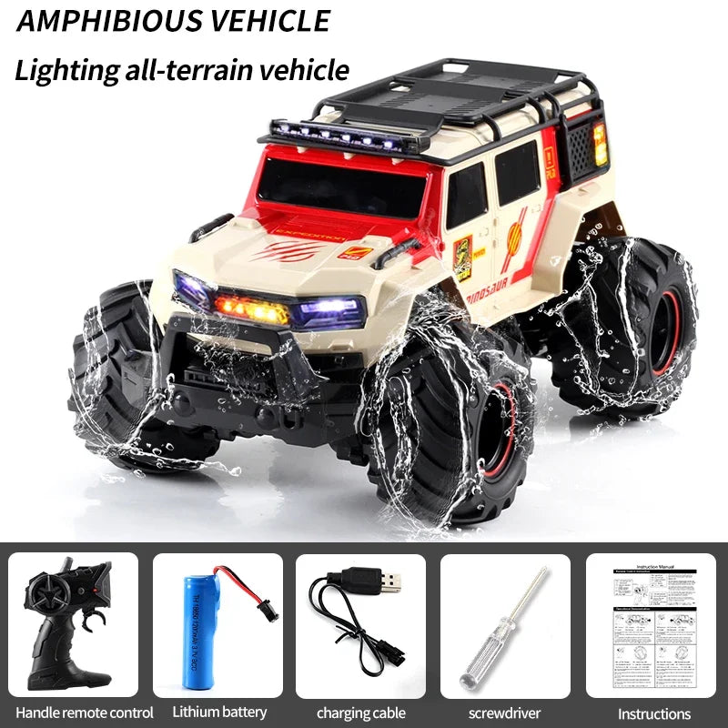 Remote Control Amphibious Car - Waterproof 4WD Off Road Yellow