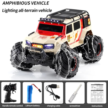 Remote Control Amphibious Car - Waterproof 4WD Off Road Yellow