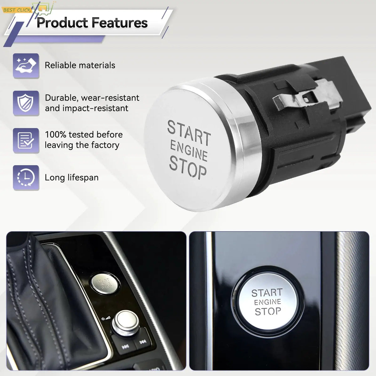4G1905217A For Audi A6 C7 S6 A7 RS7 2013 2014 2015 2016 2017 2018 Keyless Start Stop Ignition Switch Engine Push Button Starter by InterCyprus Trading Ltd