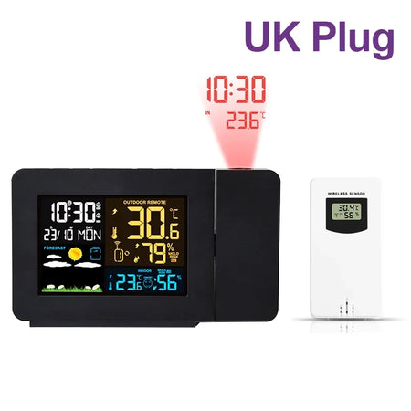 FJ3391 Projection Clock &ndash; Digital Weather Forecasts UK Plug