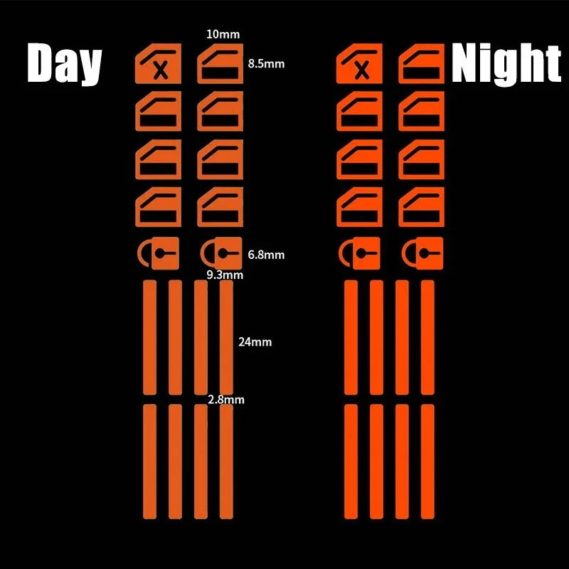 18Pcs Car Luminous Door Window Lift Stickers - Glow 18PCS Orange