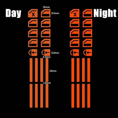 18Pcs Car Luminous Door Window Lift Stickers - Glow 18PCS Orange