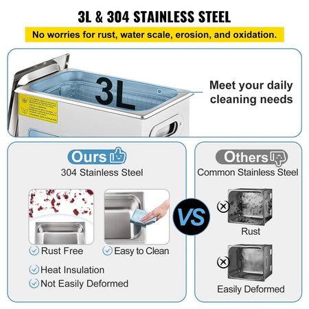 Ultrasonic Cleaner 3L-15L Portable 36K-40KHz