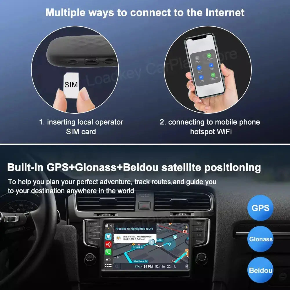 Carlinkit Wireless CarPlay Android Auto YouTube Box 4G 128G