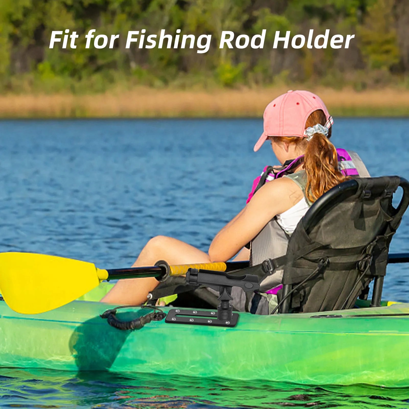 Fishing Rod Holder Track Mount &ndash; Adjustable Kayak Rail Mount