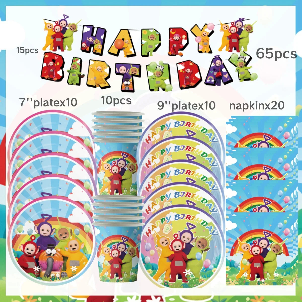 Tinky Winky Birthday Party Decoration Set BPPQZ-65PCS