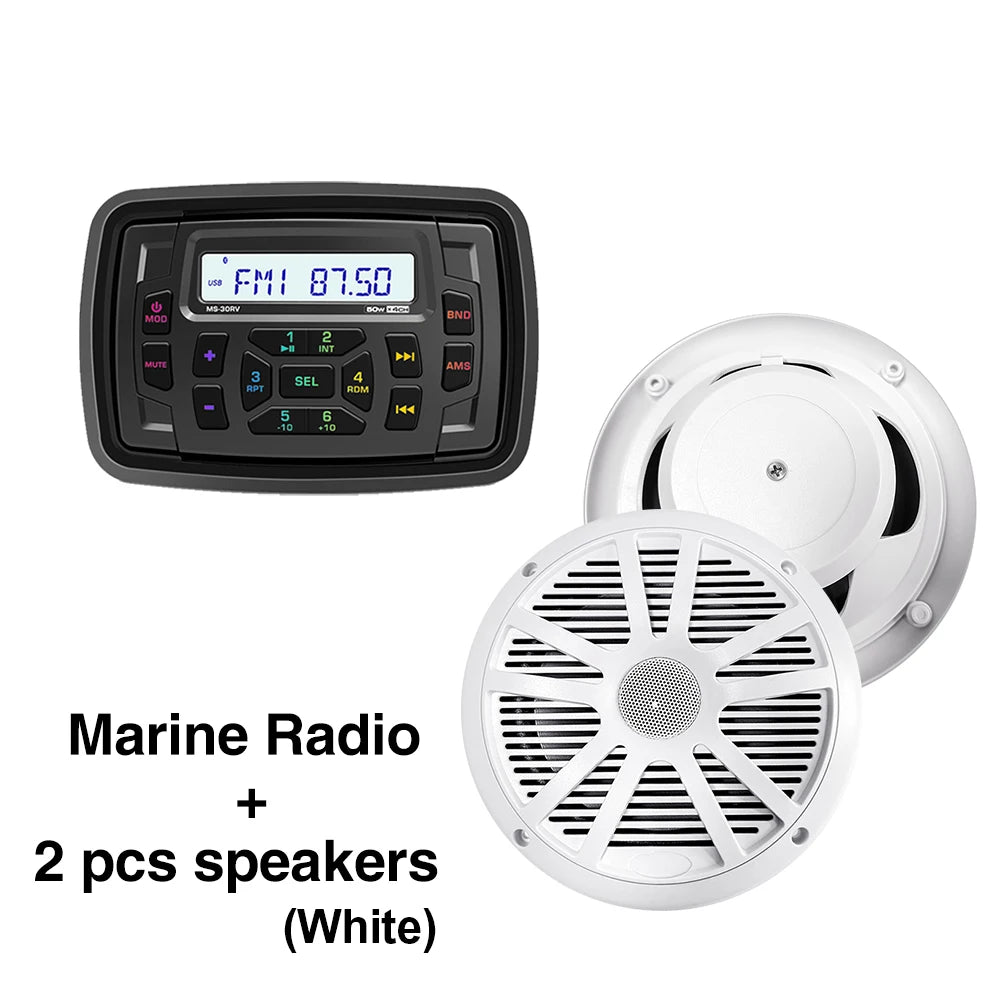 AKAMATE RV Radio MP3 Media Player &ndash; Waterproof Bluetooth radio white
