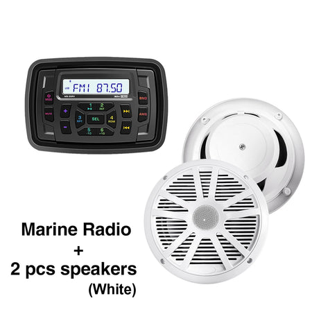 AKAMATE RV Radio MP3 Media Player &ndash; Waterproof Bluetooth radio white