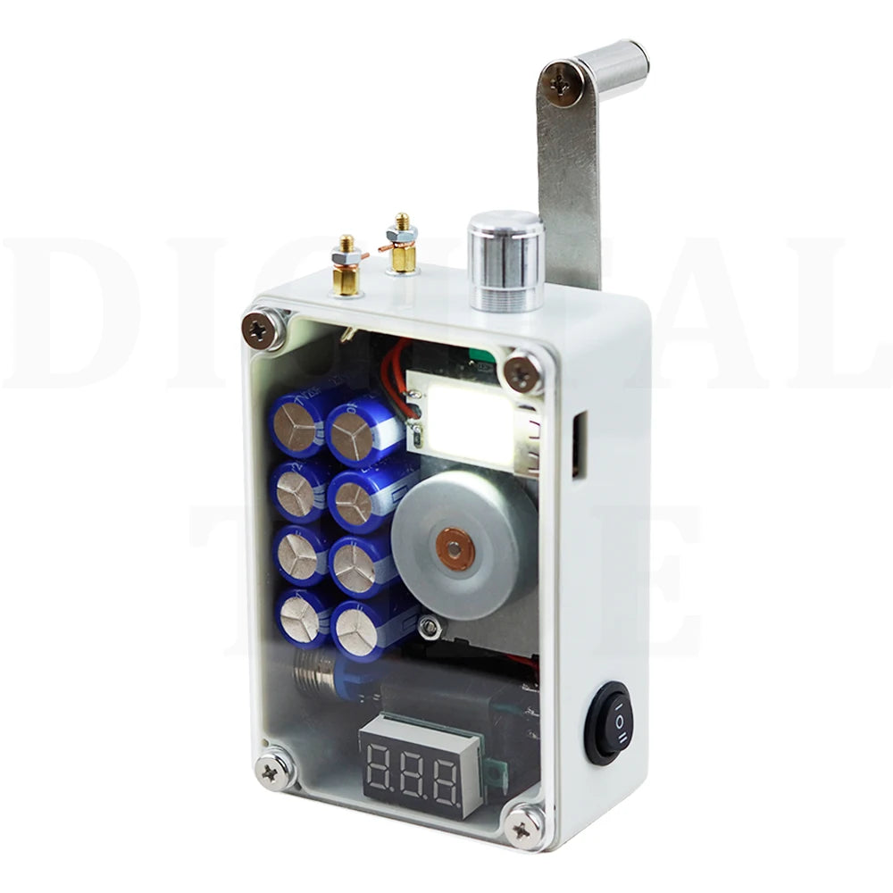 8-Capacitor Hand Crank Generator &ndash; Emergency USB Power 8 capacitors