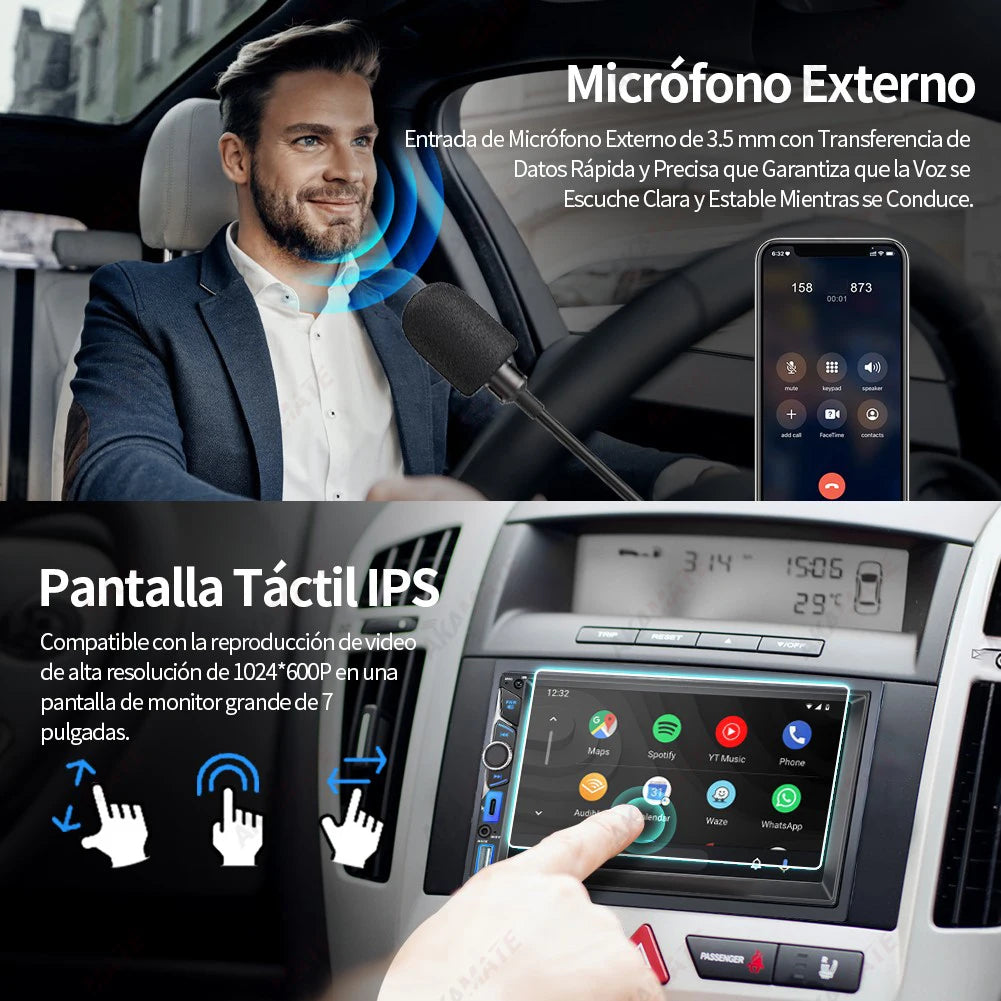 CA7080OSD 7 Inch 2DIN Car Radio - CarPlay Android Bluetooth
