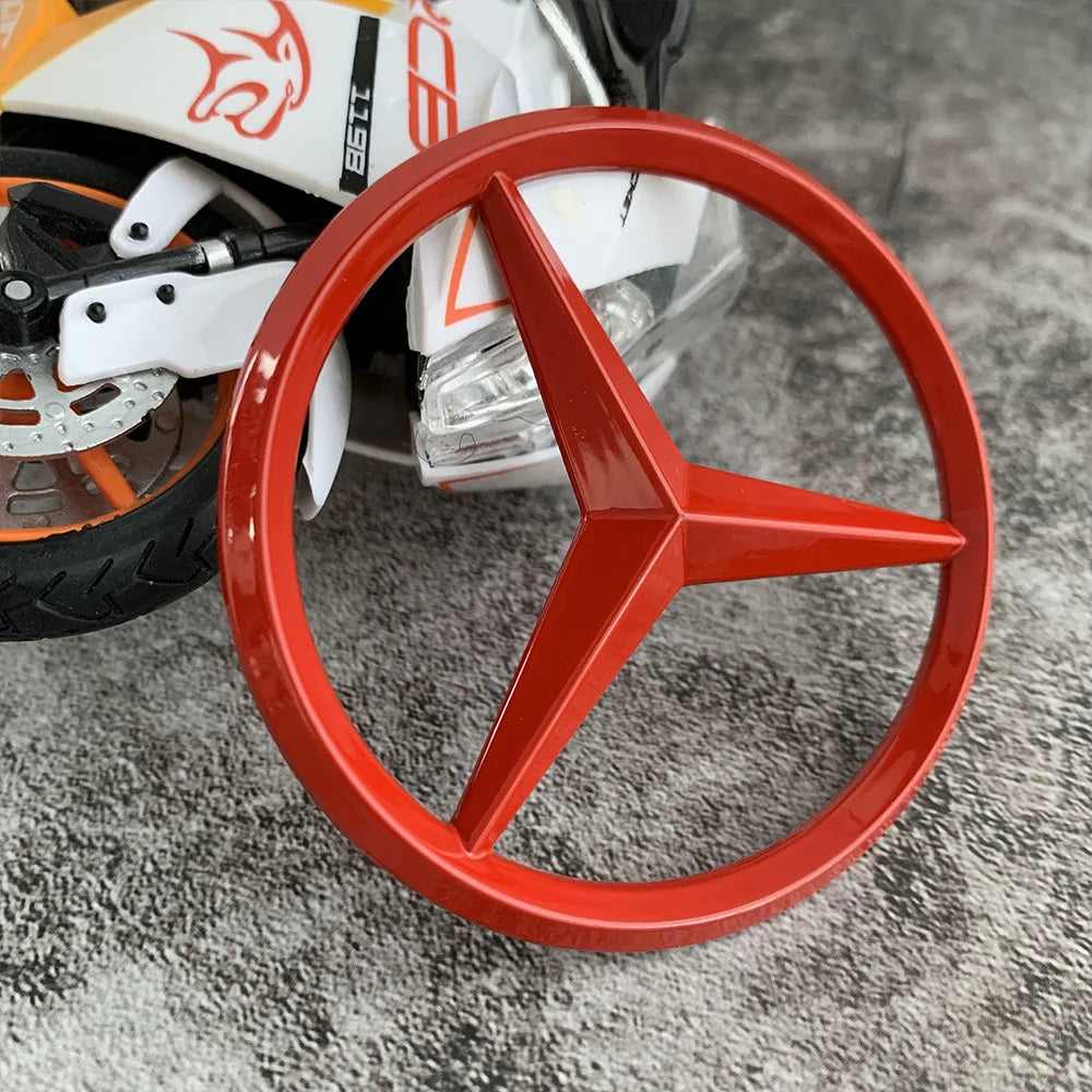 70mm Metal Car Styling Engine Badge &ndash; Premium Quality Hood Emblem Sticker for Mercedes Benz Red 1pcs