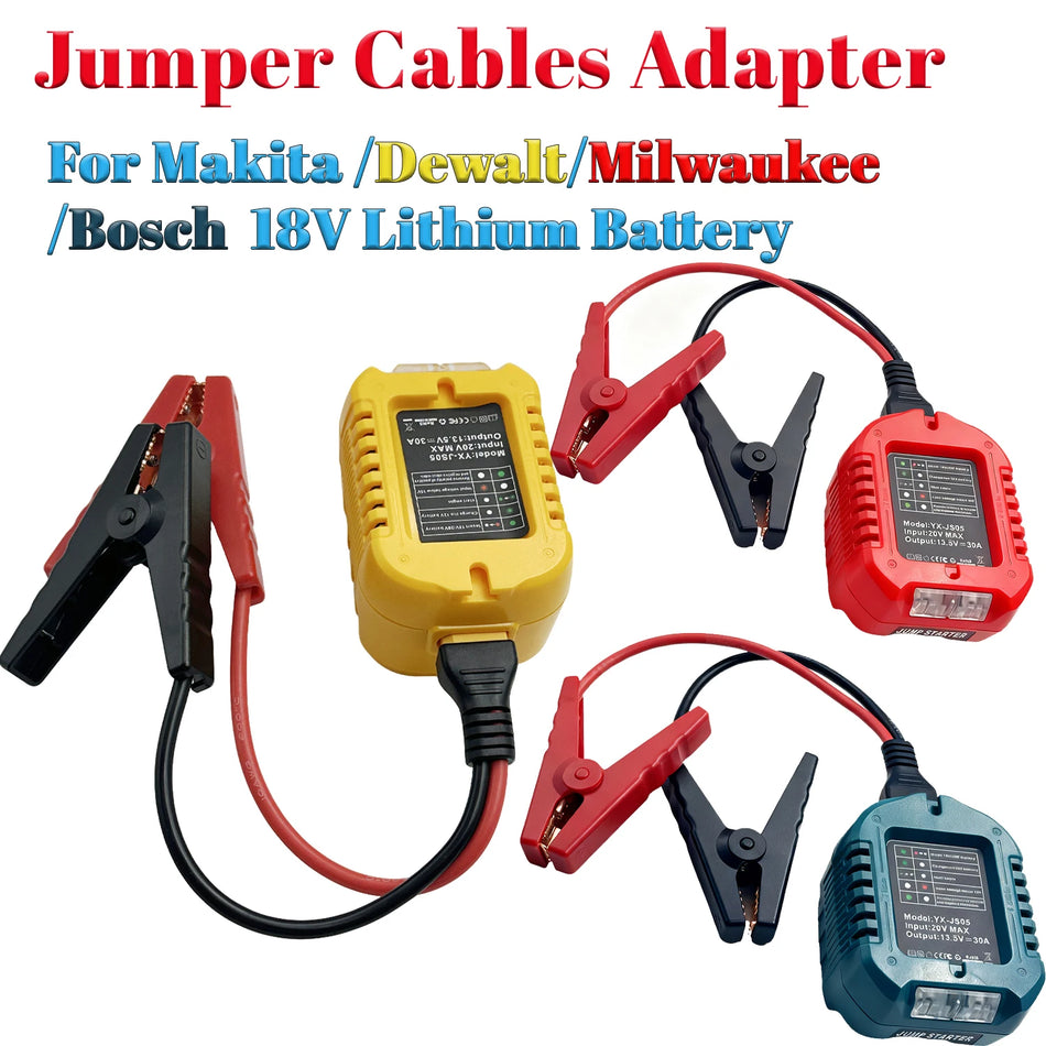 10AWG käivituskaabli adapter Makita, DeWalt, Milwaukee 18V akudele