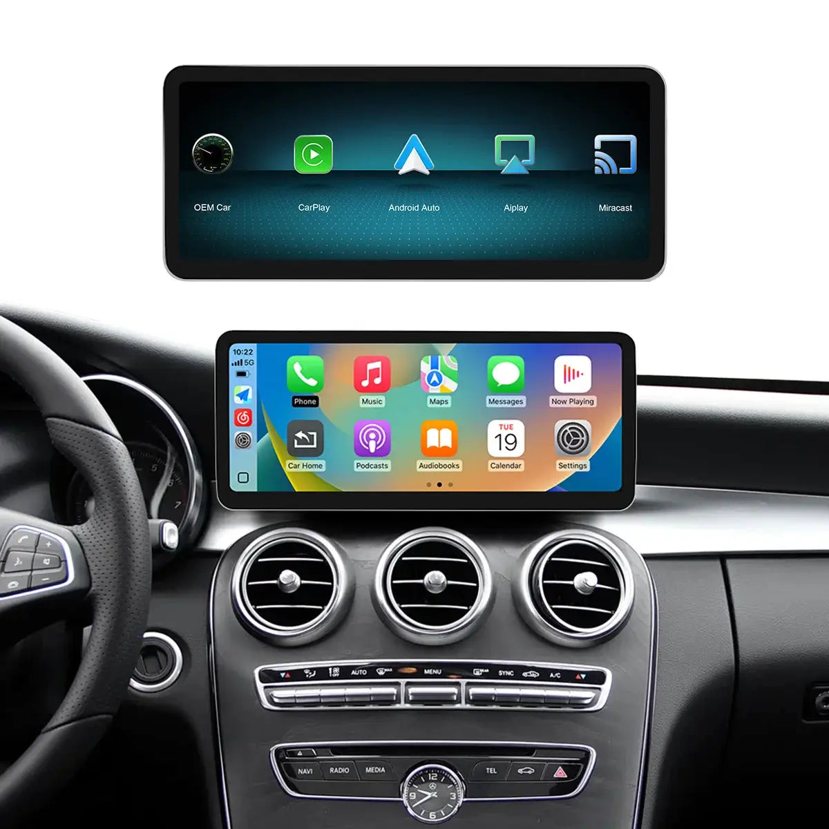 2400×900 12.3“ Ultra-thin Multimedia Touchscreen Wireless CarPlay Android Auto For Mercedes-Benz W205 X253 GLC C Class Airplay by InterCyprus Trading Ltd