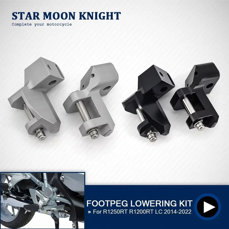 Kit de Rebaixamento de Apoio para Pés BMW R1250RT R1200RT LC para Apoios de Pé Frontais do Condutor e Reposicionamento dos Apoios do Passageiro
