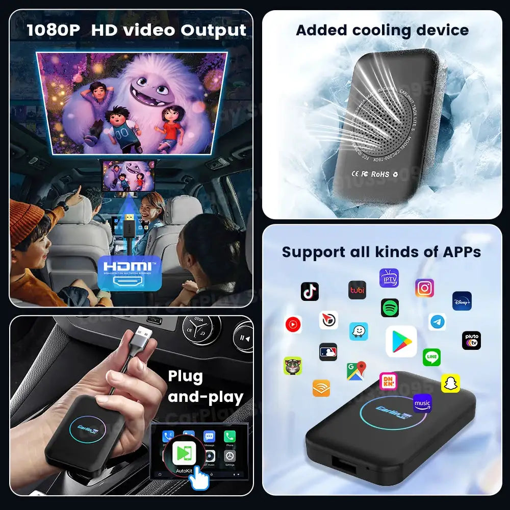 CarlinKit 5-In-1 HDMI Android TV Box Wireless CarPlay USB