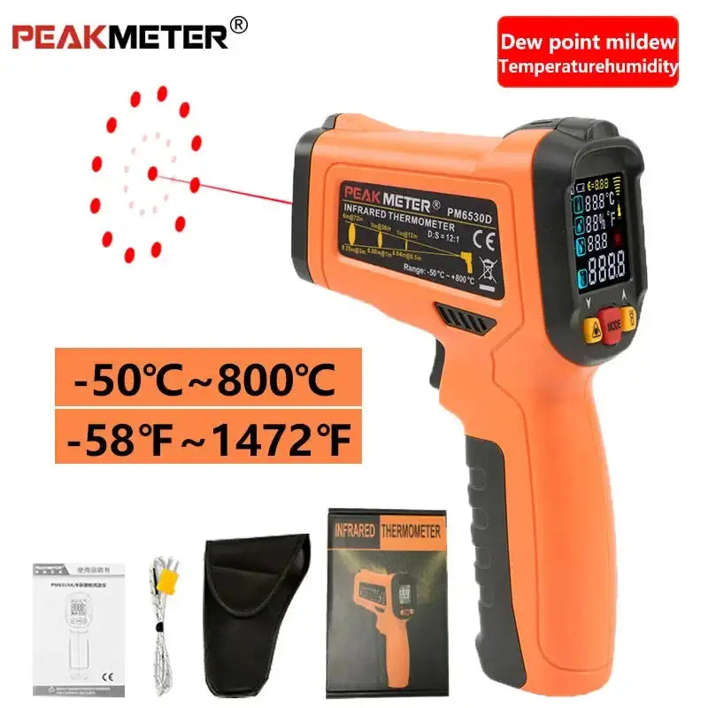 PeakMeter PM6530D Digital Infrared Thermometer Non Contact PM6530D Pro / CHINA