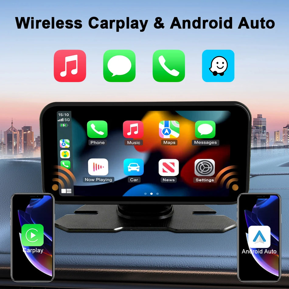 6 palcové univerzální auto rádio s bezdrátovým Carplay Android Auto dotykovým displejem