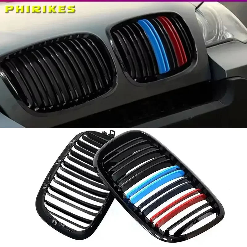 BMW X5 X6 E70 E71 Paraurti Anteriore Griglia a Rete Lucida Nera