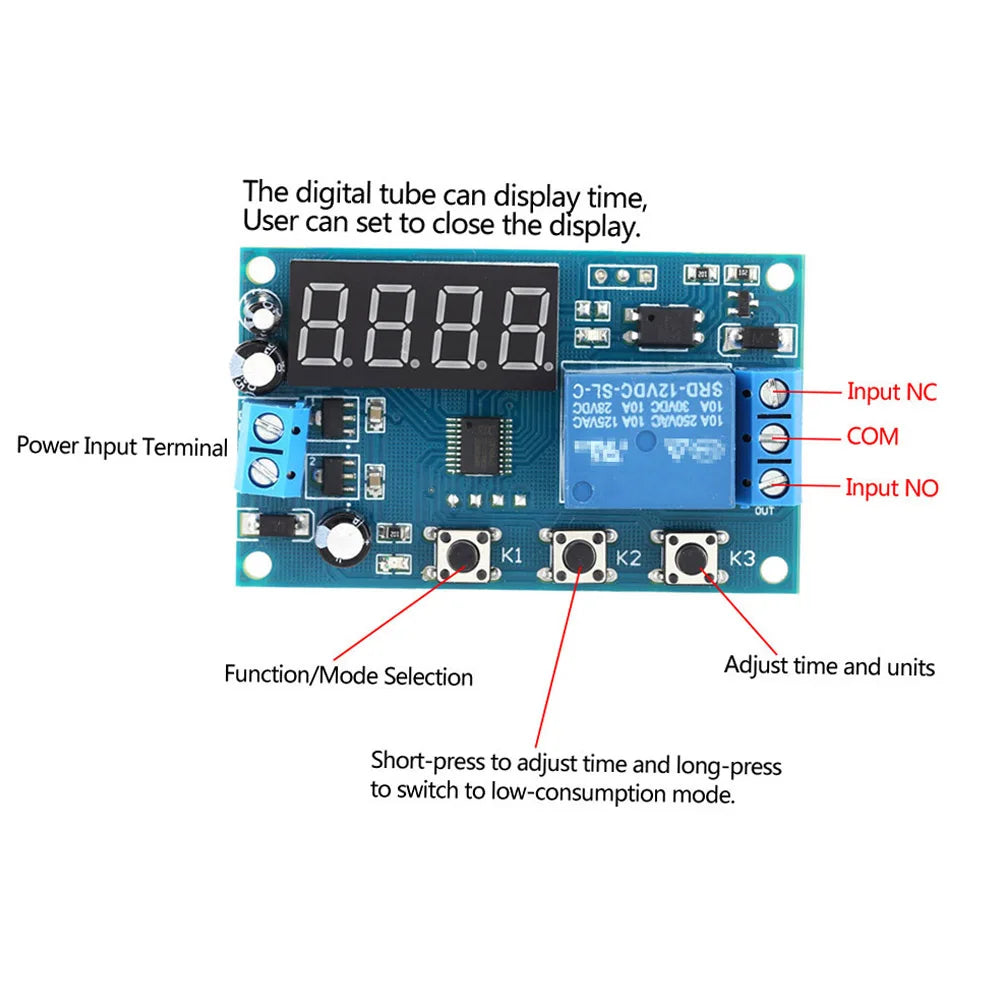 Clock Module Cyprus DC 5-30V AC 220V 10A Delay Time Module Switch Controller LED Digital ...