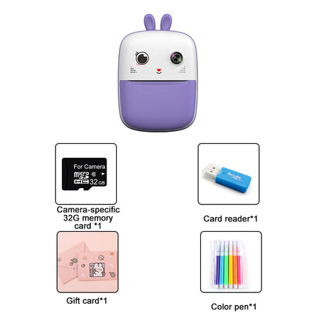 Kids Instant Print Digital Camera &ndash; Instant Photo Prints Purple-wthout bag