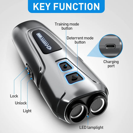 High-Power Ultrasonic Dog Repeller with LED Flashlight