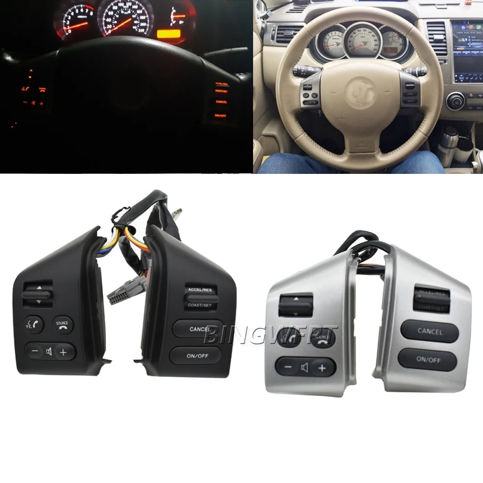 Lenkradsteuerungstasten mit rotem Hintergrundlicht für Nissan LIVINA TIIDA SYLPHY