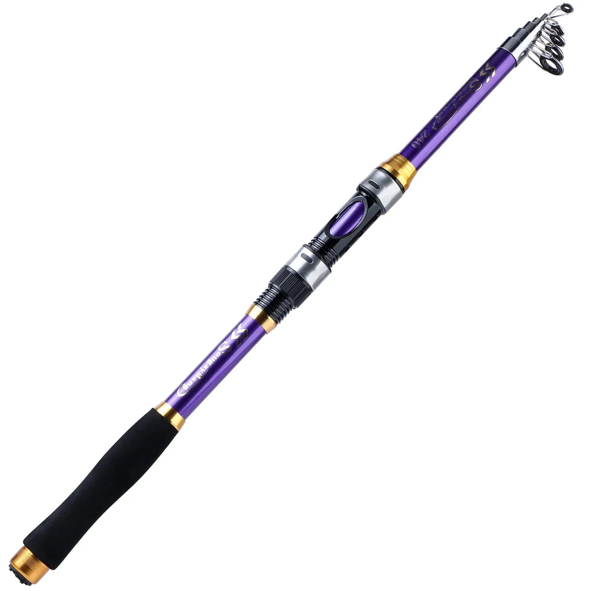 Sougayilang Telescopic Fishing Rod - 4 Colors, Glass Fiber, EVA Handle, 1.8m-2.7m PURPLE / 2.4 m