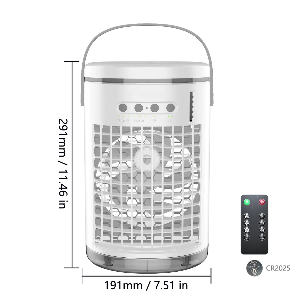 Portable Air Cooler - USB Powered, 3 Speeds, 1400ml, 7 Colors, Quiet Fan for Home &amp; Office