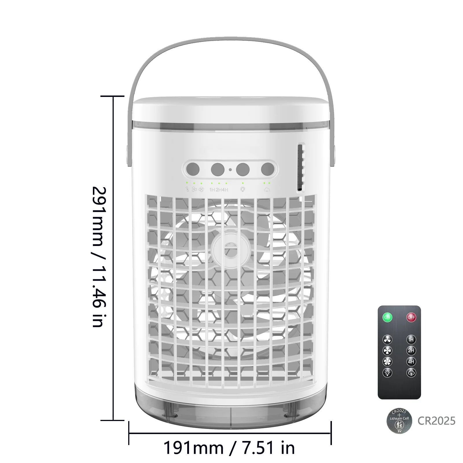 Portable Air Cooler - USB Powered, 3 Speeds, 1400ml, 7 Colors, Quiet Fan for Home &amp; Office