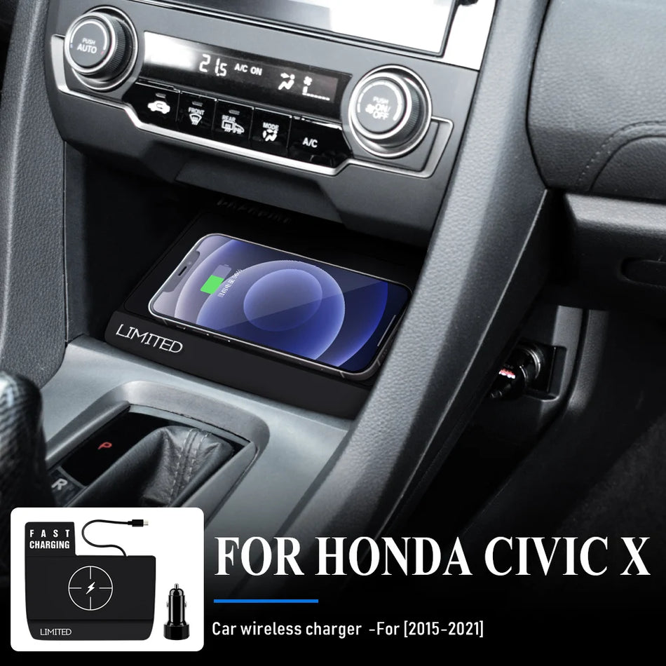 Bezprzewodowa ładowarka 15 W do Honda Civic X 10. generacji 11. generacji 2016-2023