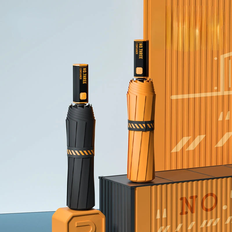 Automatisk hopfällbar paraply för män, överdimensionerade stålribbor 