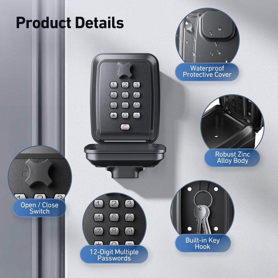 Vodoodporna 12-mestna ključavnica za montažo na steno