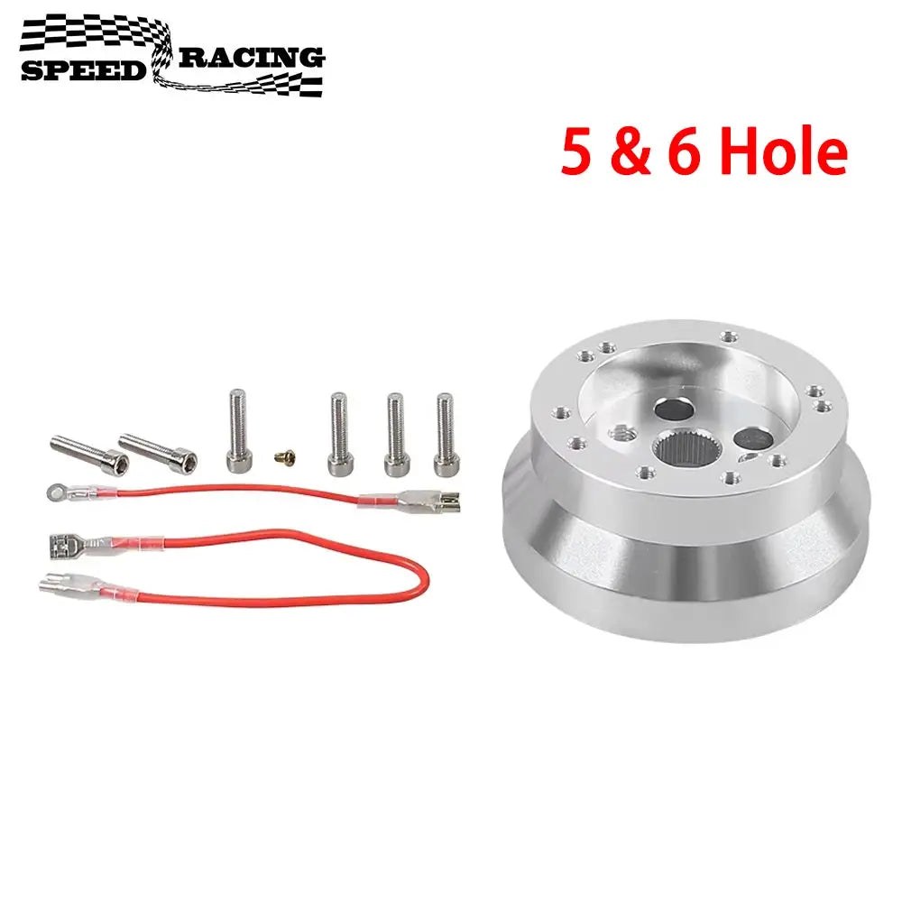 5 & 6 Hole Steering Wheel Polished Short Hub Adapter Kit Interior Aluminum Fits Steering Wheel Connector for Chevy GM by InterCyprus Trading Ltd