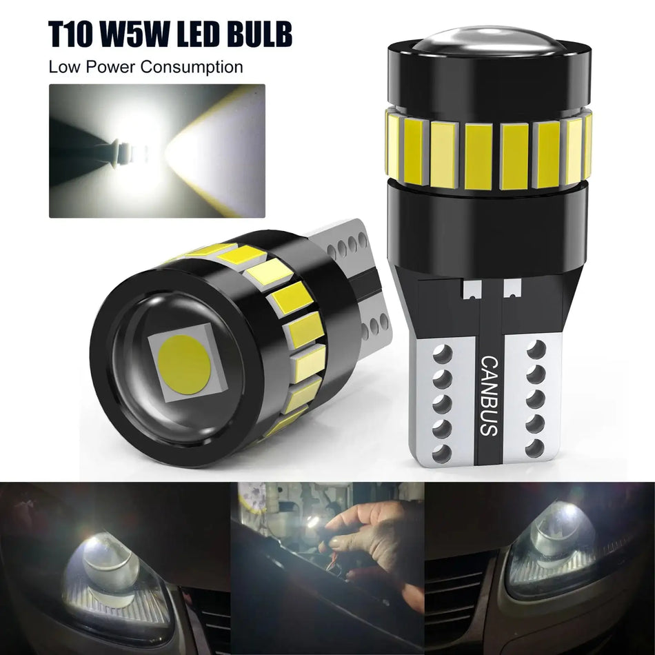 Bevinsee W5W T10 LED Bulb 12V CANBUS Interior Light 6500K