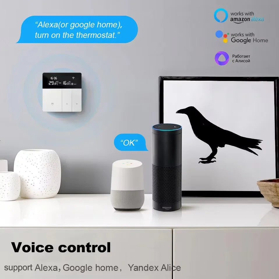 Smart Voice-Controlled Heating Thermostat with LCD Display