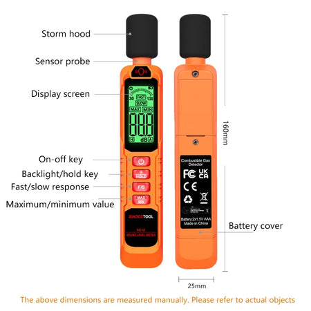 Digital Handheld Sound Level Meter XC12 &ndash; Accurate Noise Measurement 30 to 130dB