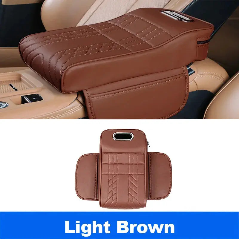 Vtear Universal Car Armrest Pad Heightening Cushion Elbow Support With Side Storage Pockets PU Memory Foam Interior Accessories by InterCyprus Trading Ltd