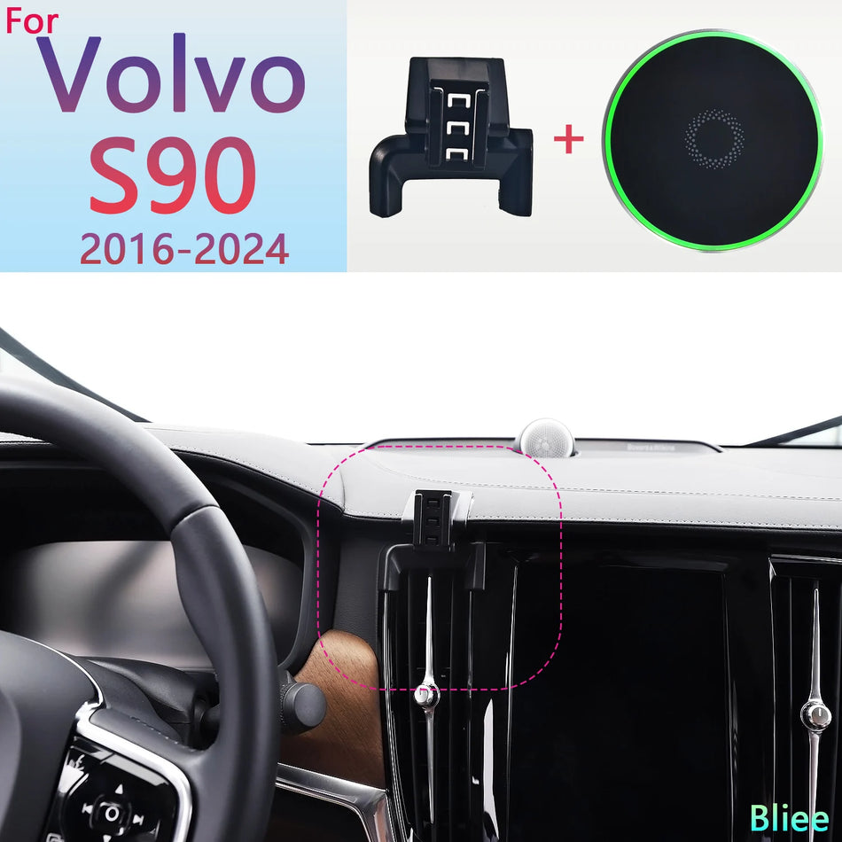 Volvo S90 Magnetisk Telefonhållare 15W Trådlös Laddare MagSafe