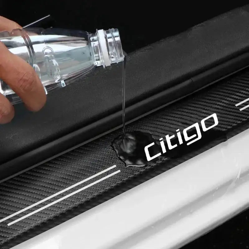 Carbon Fiber Anti Scratch Door Sill Sticker Skoda Citigo