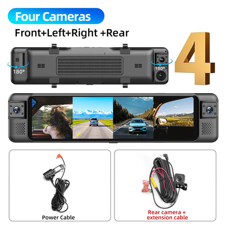 11.26inch 1080P Car DVR 4CH &ndash; Night Vision Parking Mode DVR Rear