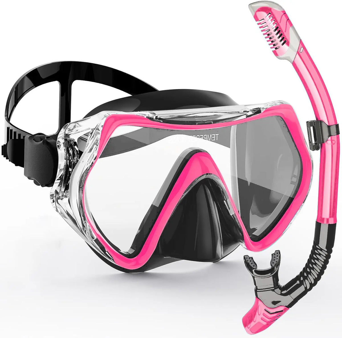 Professional Scuba Diving Mask &amp; Snorkeling Suit &ndash; Silicone Skirt &amp; Anti-Fog Goggles for Adults 15261988Rose black