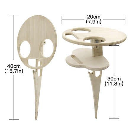 Outdoor Liquor Table Folding Round Wood Picnic &ndash; Durable