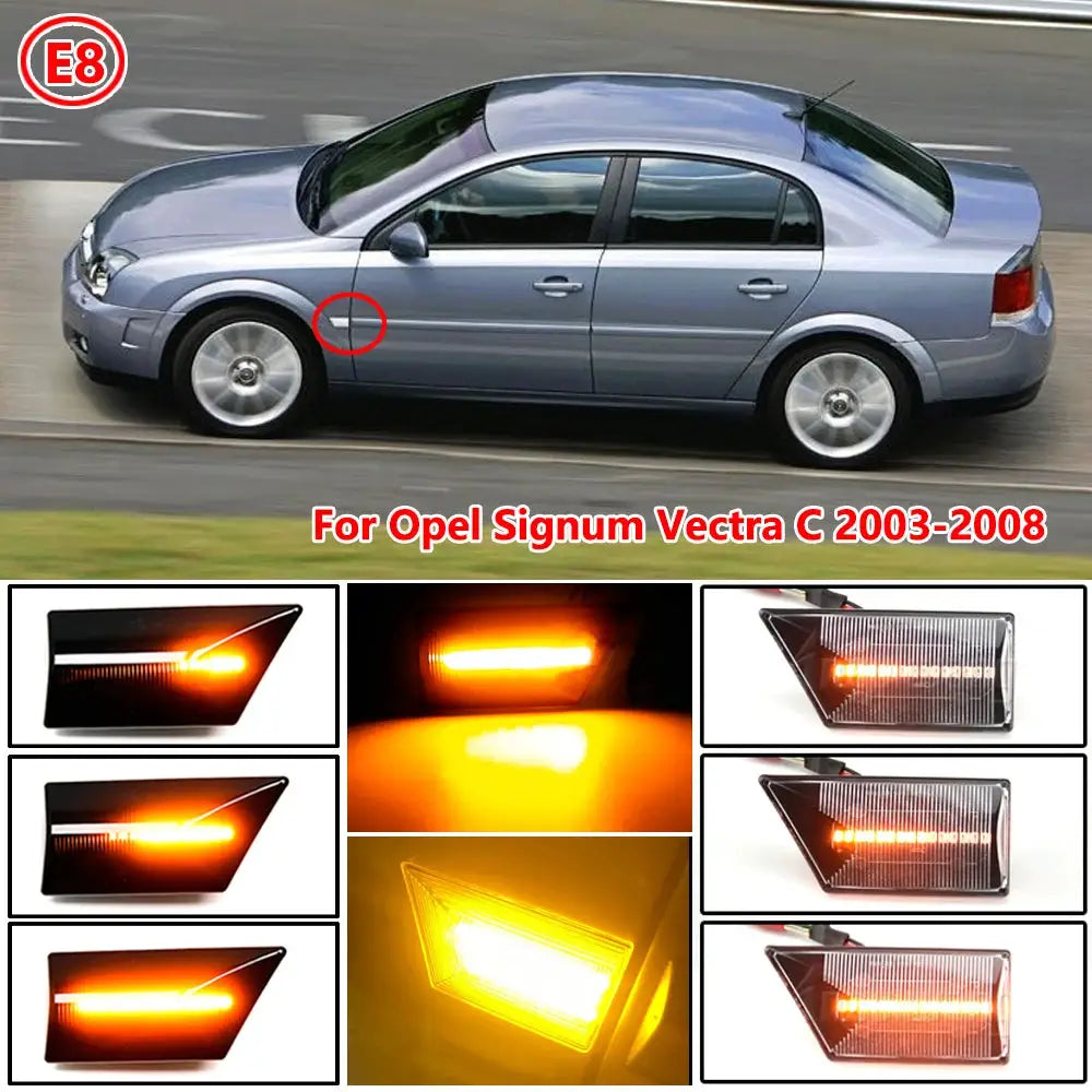 Sequential Flashing LED Turn Signal Side Marker Light Dynamic Blinker 93192381 93192382 For Opel Vectra C Signum 2003-2008 by InterCyprus Trading Ltd