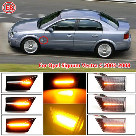 Sequential Flashing LED Turn Signal Side Marker Light Dynamic Blinker 93192381 93192382 For Opel Vectra C Signum 2003-2008 by InterCyprus Trading Ltd