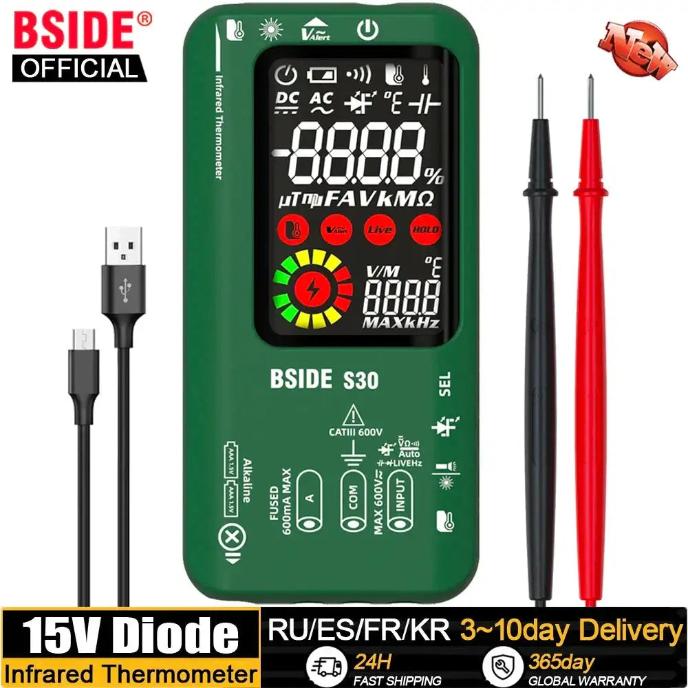 BSIDE Smart Digital Multimeter Infrared Temperature True RMS